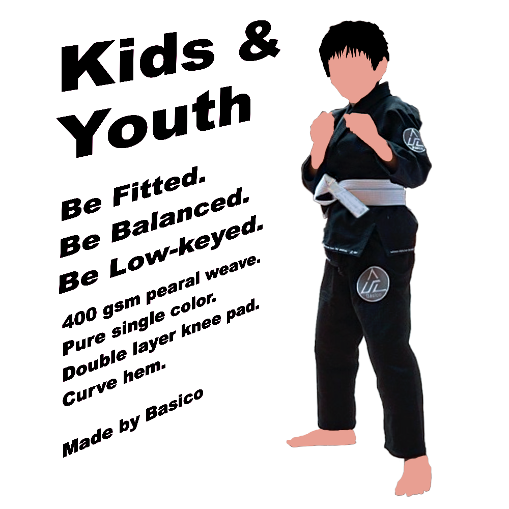 Basico V1.5 Kids/Youth Black Kimonos 兒童/青少年 黑色 柔術道服