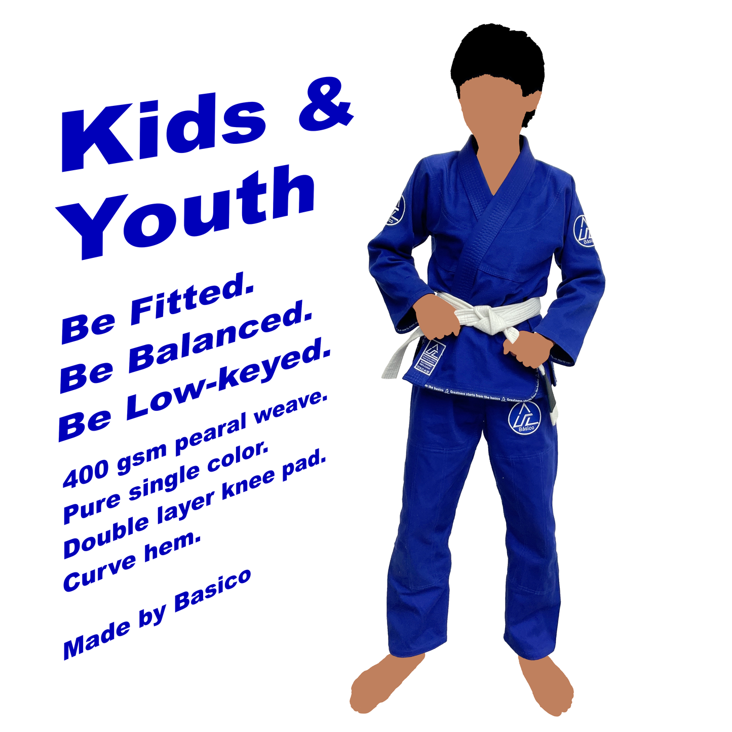 Basico V1.5 Kids/Youth Blue Kimonos 兒童/青少年 藍色 柔術道服